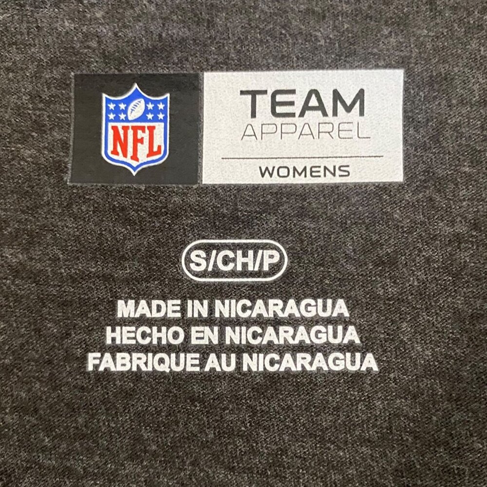 NFL Las Vegas Raiders V-Neck T-Shirt Womens Small Gray Short-Sleeve Football Tee - Picture 10 of 11